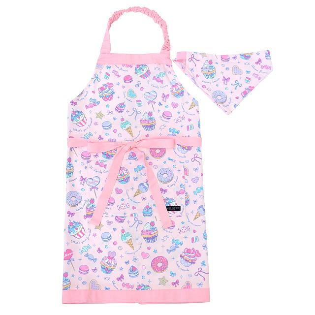 子どもエプロン 130 160cm ミルキースイーツのキャンディアラモード 子供 エプロン 三角巾 セット ゴム キッズ おしゃれ 幼稚園 小学校 給食 N Colorful Candy Style 通販 Yahoo ショッピング