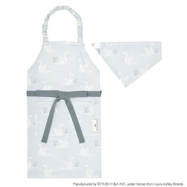 LAURA ASHLEY（ローラアシュレイ） 子どもエプロン 100〜120cm Swans 