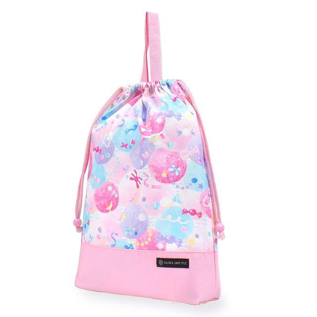 COLORFUL CANDY STYLE SALE 巾着 大 体操服袋 ネームタグ付き 持ち手 