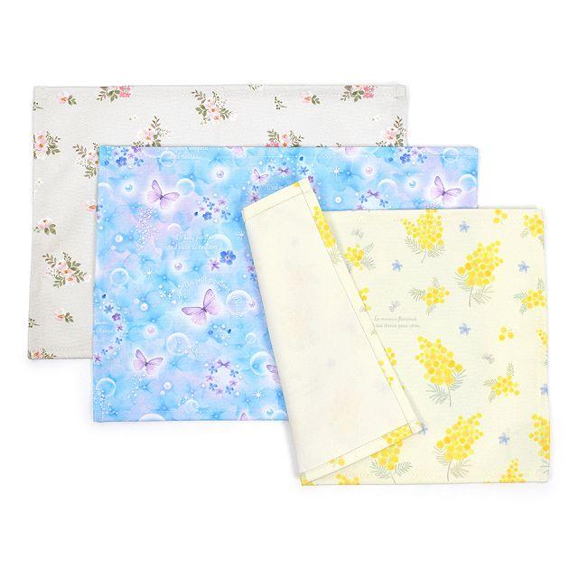 ランチョンマット(25cm×35cm) 撥水ノーアイロン 柄違い3枚セット