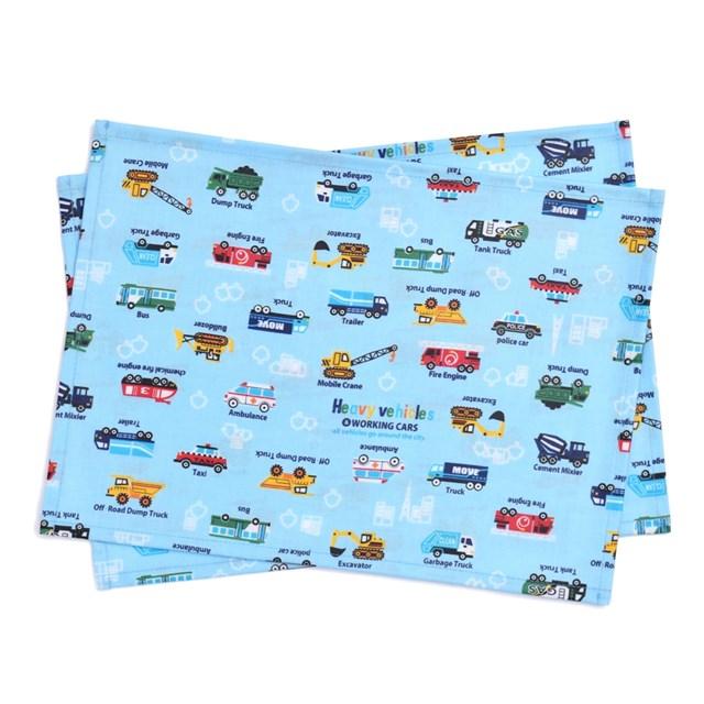 ランチョンマット ラミネート 25cm 35cm 2枚セット アクセル全開はたらく車 ライトブルー 撥水 ナフキン 小学校 幼稚園 N Colorful Candy Style 通販 Yahoo ショッピング