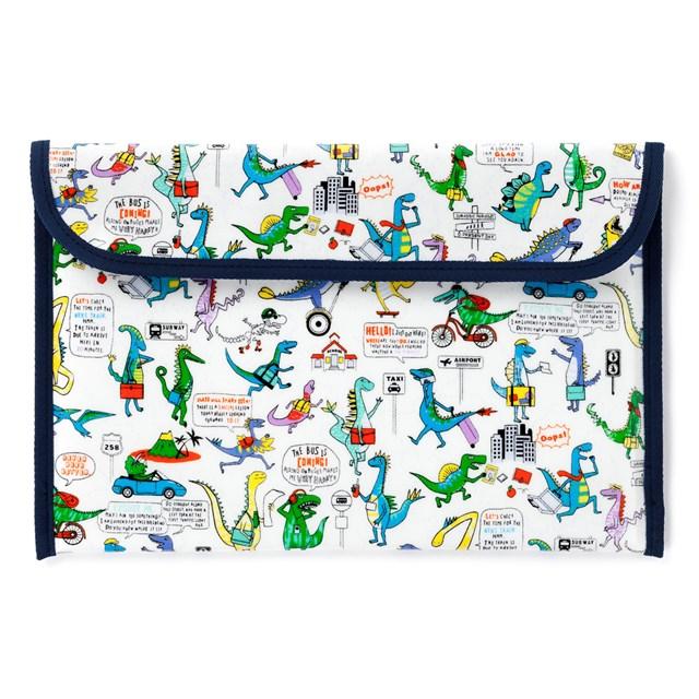 国内配送 セール対象商品 連絡袋 B5サイズ 恐竜タウンは大忙し 連絡帳袋 連絡帳ケース 子供 小学生 連絡帳入れ かわいい 裏面透明 B5 Wantannas Go Id