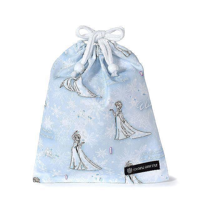 Disney（ディズニー） 巾着 中 マチ無し給食袋 Elsa FROZEN エルサ