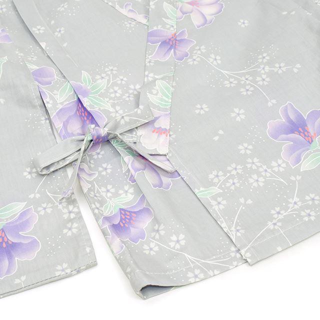 浴衣セット スイートピー・グレー ゆかた 浴衣ドレス 綿100% 子供 夏祭り 部屋着 花火大会 | ブランド登録なし | 08