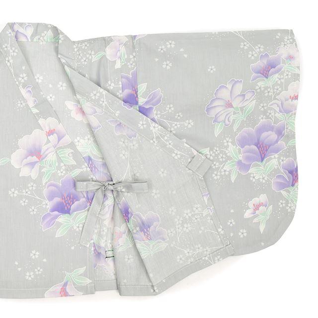 浴衣セット スイートピー・グレー ゆかた 浴衣ドレス 綿100% 子供 夏祭り 部屋着 花火大会 | ブランド登録なし | 09