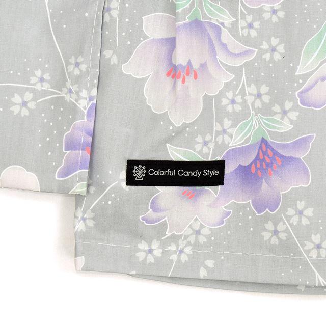 浴衣セット スイートピー・グレー ゆかた 浴衣ドレス 綿100% 子供 夏祭り 部屋着 花火大会 | ブランド登録なし | 10