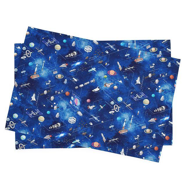 ランチョンマット(40cm×60cm) 撥水ノーアイロン 2枚セット 未来の惑星探査と宇宙船（Yahoo!・COLORFUL CANDY STYLE）