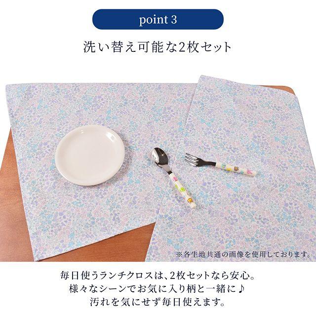 ランチクロス・給食ナフキン(45cm×45cm) 撥水ノーアイロン 2枚セット