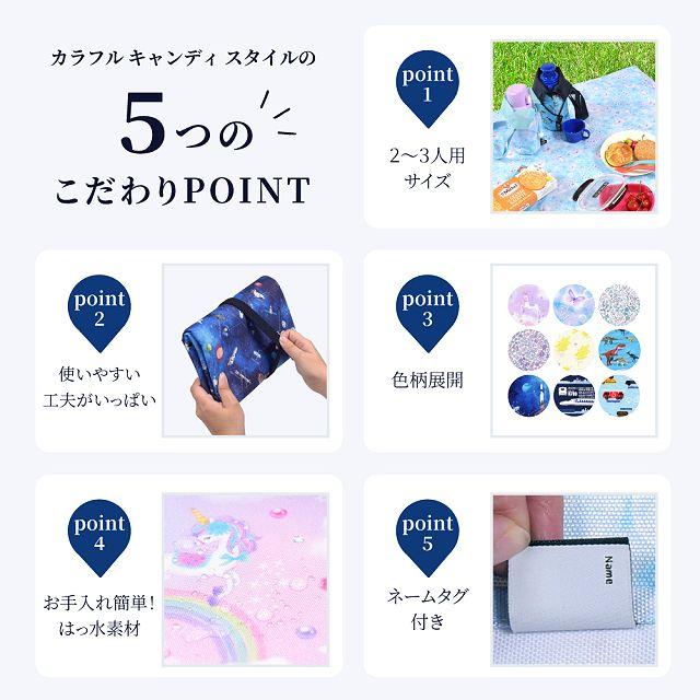 レジャーシート 2〜3人用 90cm×120cm 撥水・軽量タイプ ディープネイビー 幼稚園 レジャーシート 大きい 子供 遠足 コンパクト | ブランド登録なし | 08