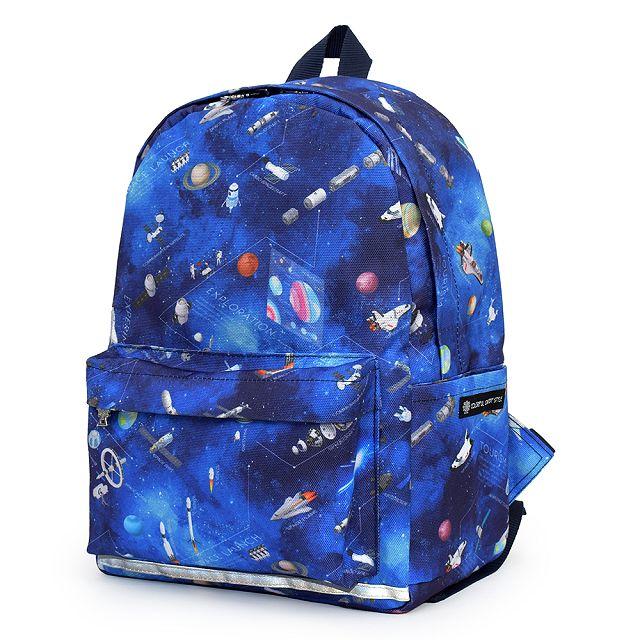 リュックサック(チェストベルト付き) リフレクター付き 撥水タイプ 未来の惑星探査と宇宙船 小学生 キッズ 通園 子供 かわいい 遠足リュック | COLORFUL CANDY STYLE