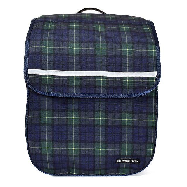 ランドセルカバー 撥水・軽量タイプ 反射材 リフレクター ・収納ポケット付き タータンチェック・ダークグリーン 汚れにくい 反射 収納 小学校 男の子 女の子 | COLORFUL CANDY STYLE | 01
