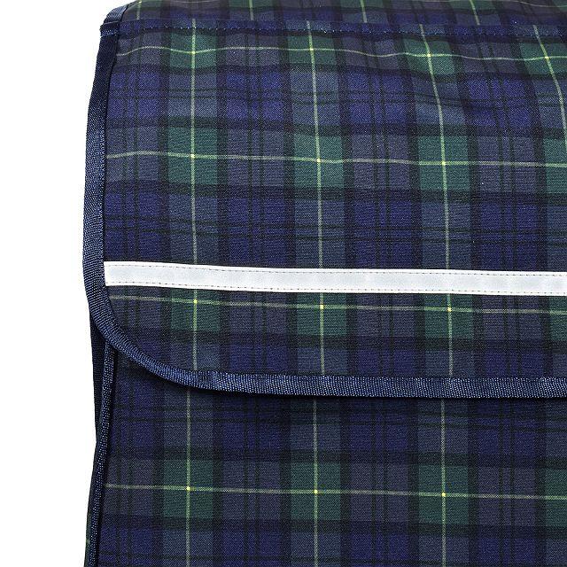 ランドセルカバー 撥水・軽量タイプ 反射材 リフレクター ・収納ポケット付き タータンチェック・ダークグリーン 汚れにくい 反射 収納 小学校 男の子 女の子 | COLORFUL CANDY STYLE | 03