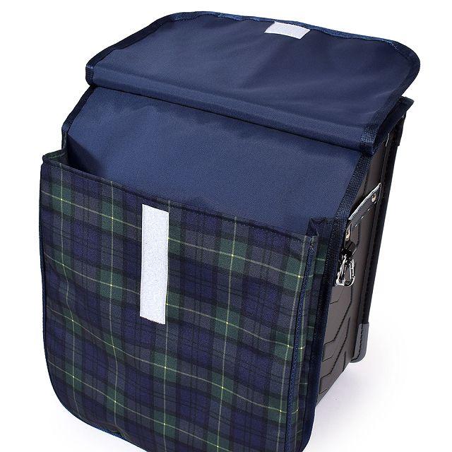 ランドセルカバー 撥水・軽量タイプ 反射材 リフレクター ・収納ポケット付き タータンチェック・ダークグリーン 汚れにくい 反射 収納 小学校 男の子 女の子 | COLORFUL CANDY STYLE | 05