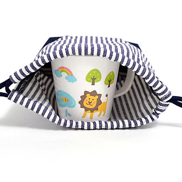 【入学セット】長く使えるデザイン⭐︎3点セット&コップ袋　ヒッコリーストライプ COLORFUL CANDY STYLE 入園入学シリーズ 巾着3点セット