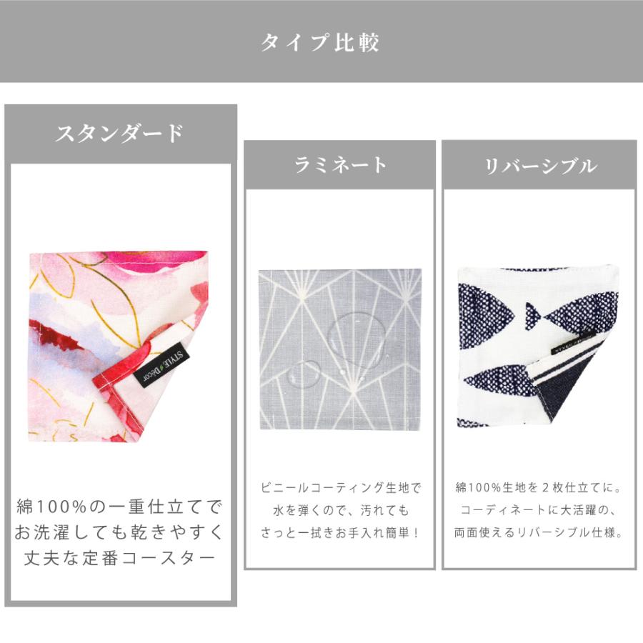 コースター 4枚セット スタンダードタイプ 綿100% 人気柄ラインナップ