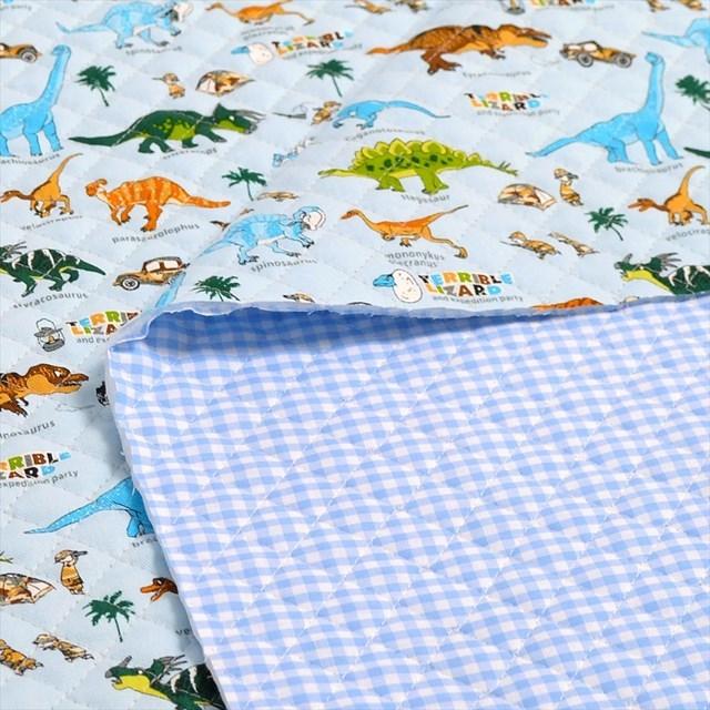発見 探検 恐竜大陸 ライトブルー キルティング生地 入園入学 入園準備 入学準備 入園グッズ 手作り T Colorful Candy Style 通販 Yahoo ショッピング