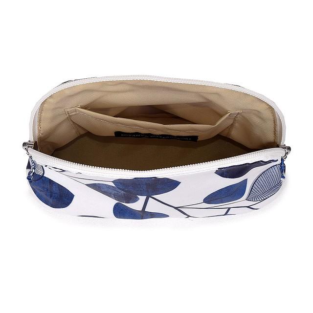 ラウンドポーチ スモール ネイビーリーフ リーフ 葉っぱ ナチュラル 携帯用 化粧ポーチ ナイロン おしゃれ かわいい | ブランド登録なし | 02