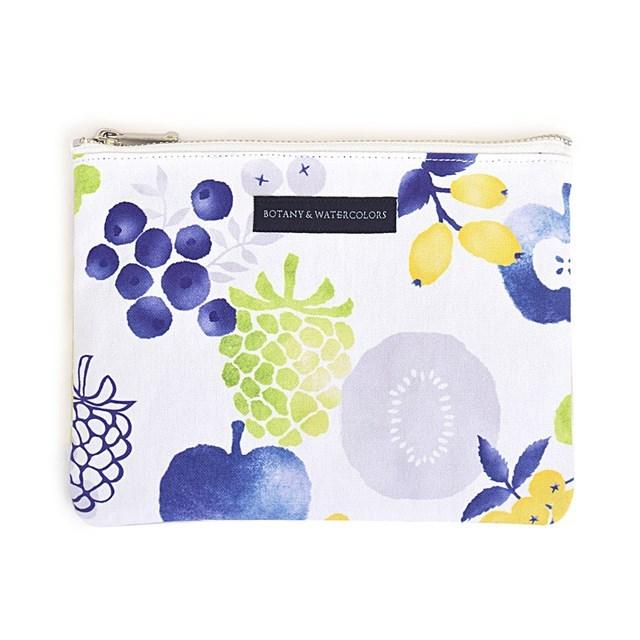 フラットポーチ フルーツインブルーム レディース ポーチ 化粧品入れ 小物入れ ゆうパケット配送 | 