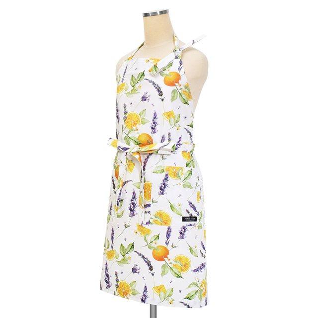 エプロン ソレイユプロヴァンス オレンジ フルーツ おしゃれ かわいい ワンピース カフェ 首掛け 首かけ 洗える ミディアム丈 キッチン | ブランド登録なし | 01
