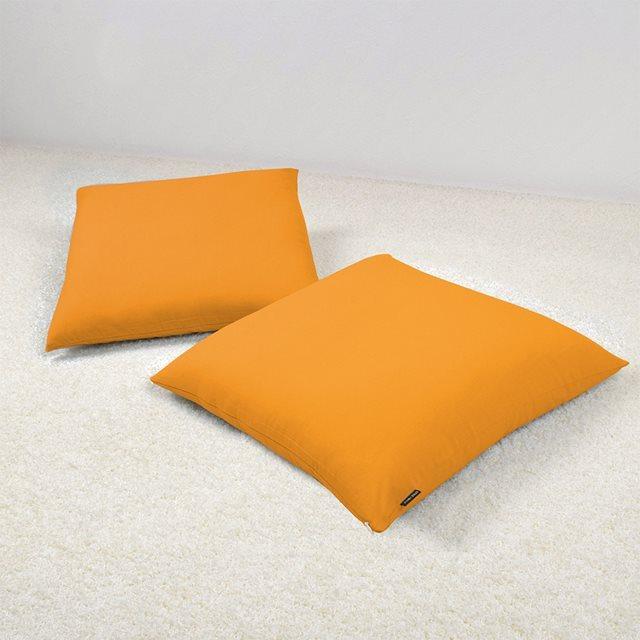 座布団カバー 2枚セット 55cm×59cm 無地オックス・マンダリンオレンジ