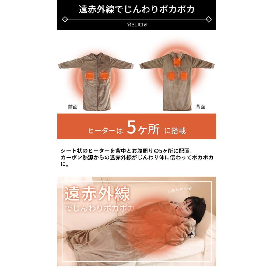 着るヒーター付きブランケット (送料無料) ブランケット 電気 着る毛布