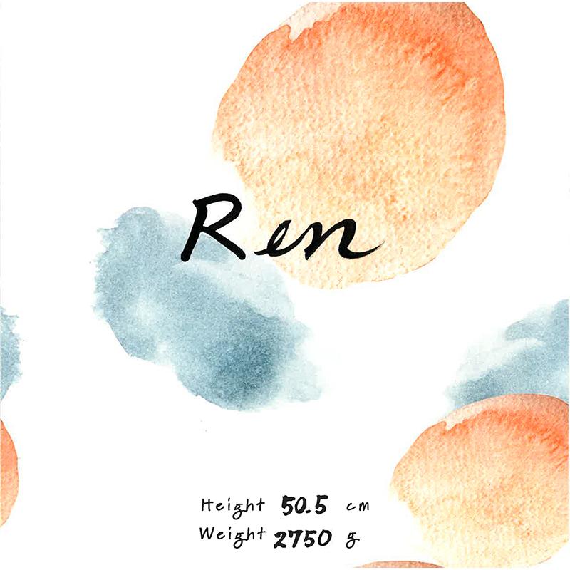 デザイン 命名書　手書き毛筆代書付き おしゃれで可愛い オーダー筆耕付命名紙（裏面 ローマ字 体重・身長記載あり） (IS-7)200ｘ200ｍｍ（ケント紙） |  | 03