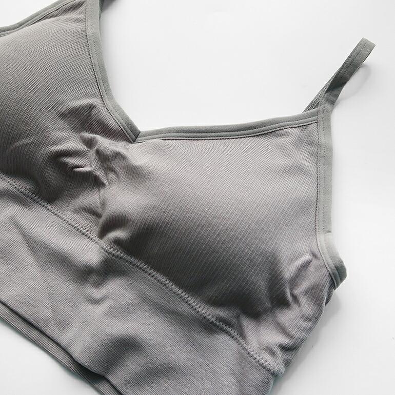 ブラジャー ブラ ノンワイヤー カップ付 ホック無 ロング丈 リブ 伸縮性 通気性 吸湿 バンブー Boody ブーディー レディース リヨライトリブローバックブラ | BOODY | 06