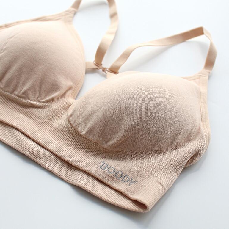 ブラジャー ブラ インナー ノンワイヤー カップ付 ホック無 クロスデザイン 伸縮性 通気性 吸湿 オーガニックバンブー Boody ブーディー ワイヤレスTシャツブラ | BOODY | 05
