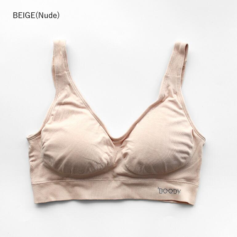 ブラジャー ブラ ノンワイヤー カップ付 ホック無 ロング丈 リブ スポーツブラ 伸縮性 通気性 吸湿 バンブー Boody ブーディー レディース シェイパーパッドブラ | BOODY | 02