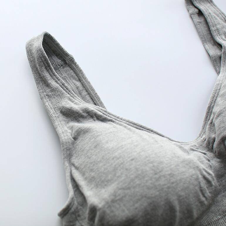 ブラジャー ブラ ノンワイヤー カップ付 ホック無 ロング丈 リブ スポーツブラ 伸縮性 通気性 吸湿 バンブー Boody ブーディー レディース シェイパーパッドブラ | BOODY | 06