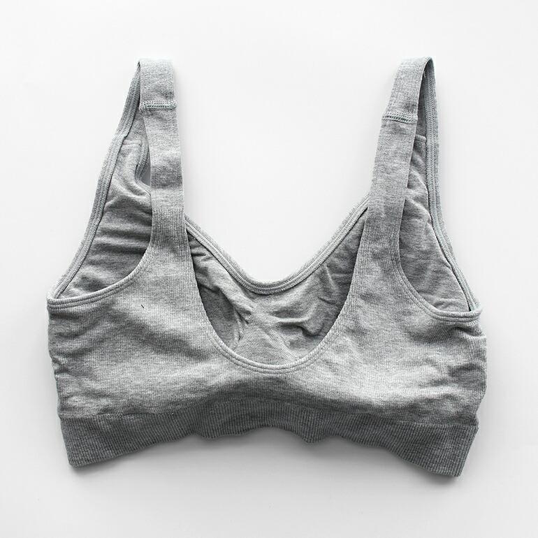 ブラジャー ブラ ノンワイヤー カップ付 ホック無 ロング丈 リブ スポーツブラ 伸縮性 通気性 吸湿 バンブー Boody ブーディー レディース シェイパーパッドブラ | BOODY | 07