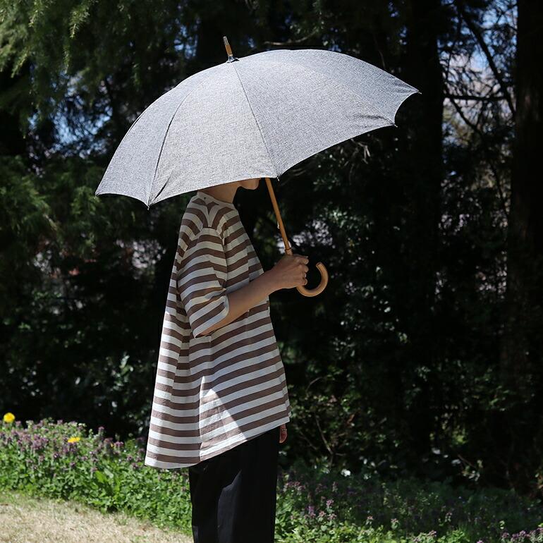 傘 晴雨兼用 長傘 日傘 レディース おしゃれ バンブー グレー CLASKA クラスカ プレーン長傘 | CLASKA Gallery & Shop ”DO” | 01