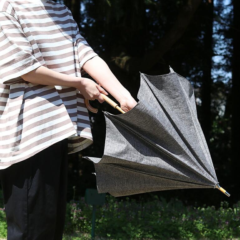 傘 晴雨兼用 長傘 日傘 レディース おしゃれ バンブー グレー CLASKA クラスカ プレーン長傘 | CLASKA Gallery & Shop ”DO” | 05