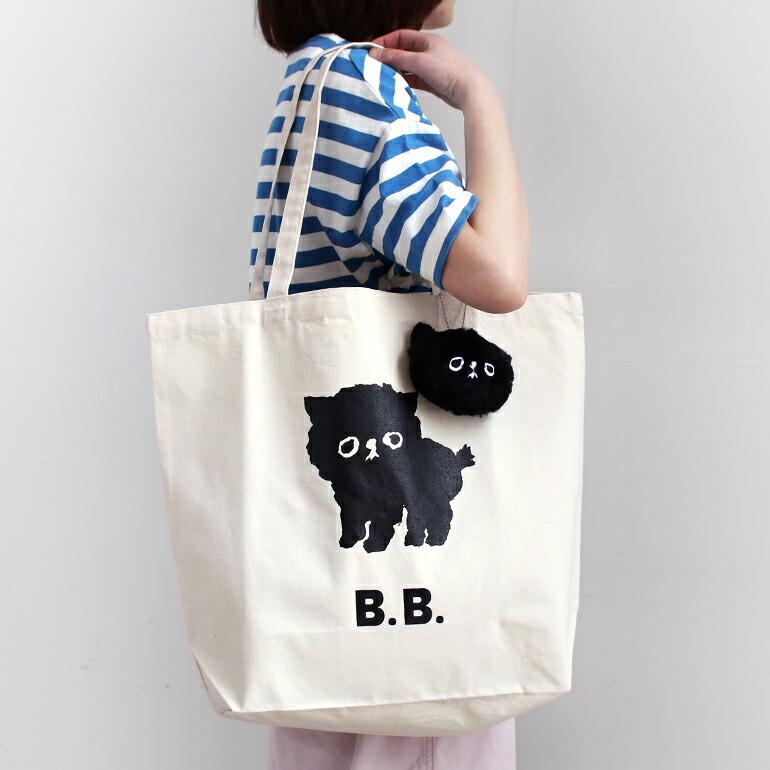 トートバッグ 大きめ 帆布 ネコ 黒猫 塩川いづみ CLASKA Gallery & Shop クラスカ B.B. キャンバストートバッグ L フミフミ | CLASKA Gallery & Shop ”DO” | 05