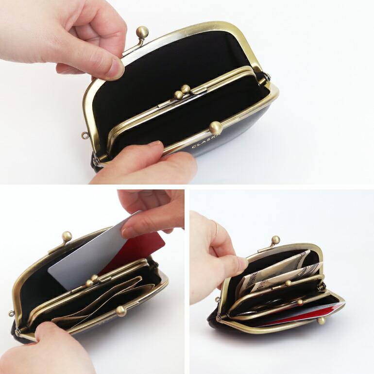財布 がま口 牛革 CLASKA クラスカ レディース ブラック おしゃれ コンパクト kalsac FROG | kalsac | 02