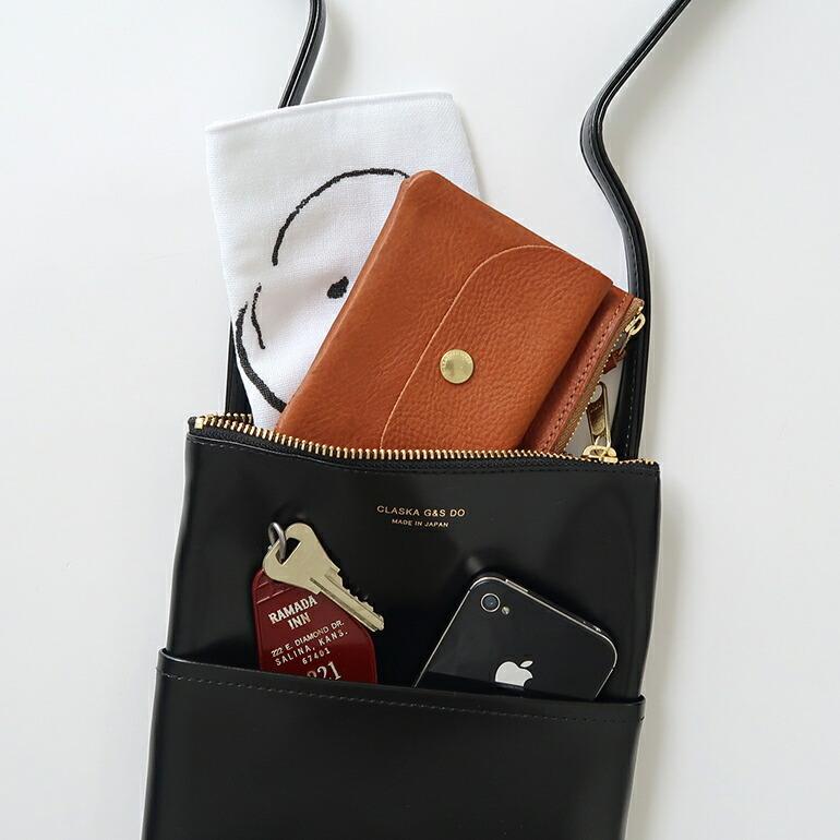 ショルダーバッグ ポシェット マチなし レディース 革 合皮 合成皮革 シンプル ブラック コンパクト クラスカ CLASKA | CLASKA Gallery & Shop ”DO” | 06