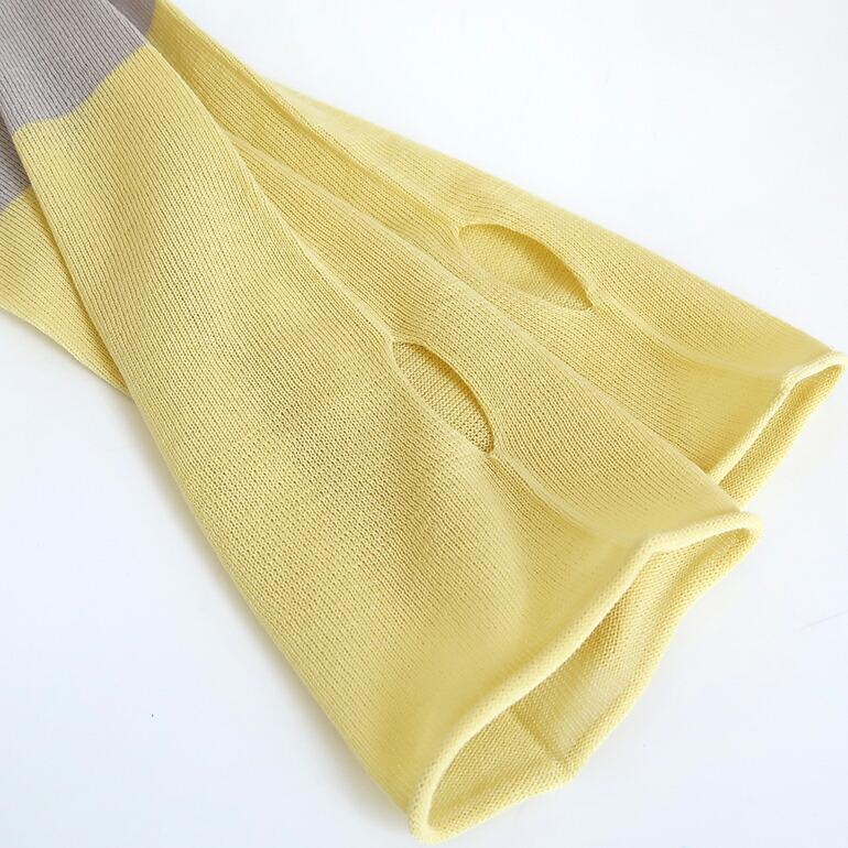 アームカバー UVカット 冷感 長め おしゃれ コットン 70cm LUCKY SOCKS ラッキーソックス UVカットクールアームカバー ツートーン アイスシルバー | LUCKY SOCKS | 04