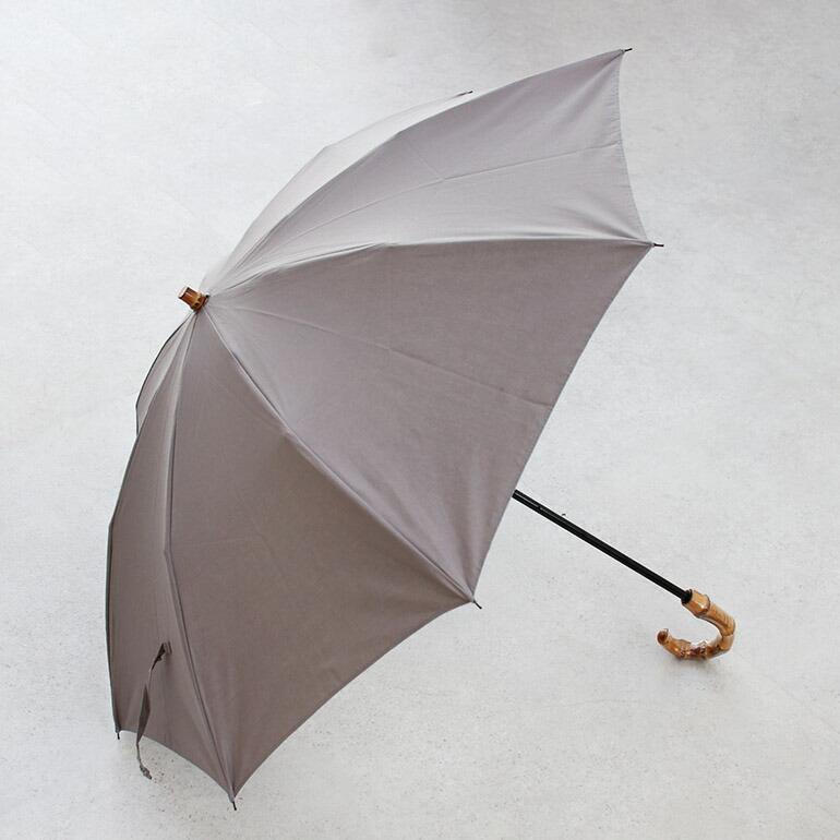 CINQ 折りたたみ傘 晴雨兼用 グレー バンブーハンドル Cinq 傘 折りたたみ 折り畳み 雨晴兼用 竹 ハンドル 持ち手 日傘