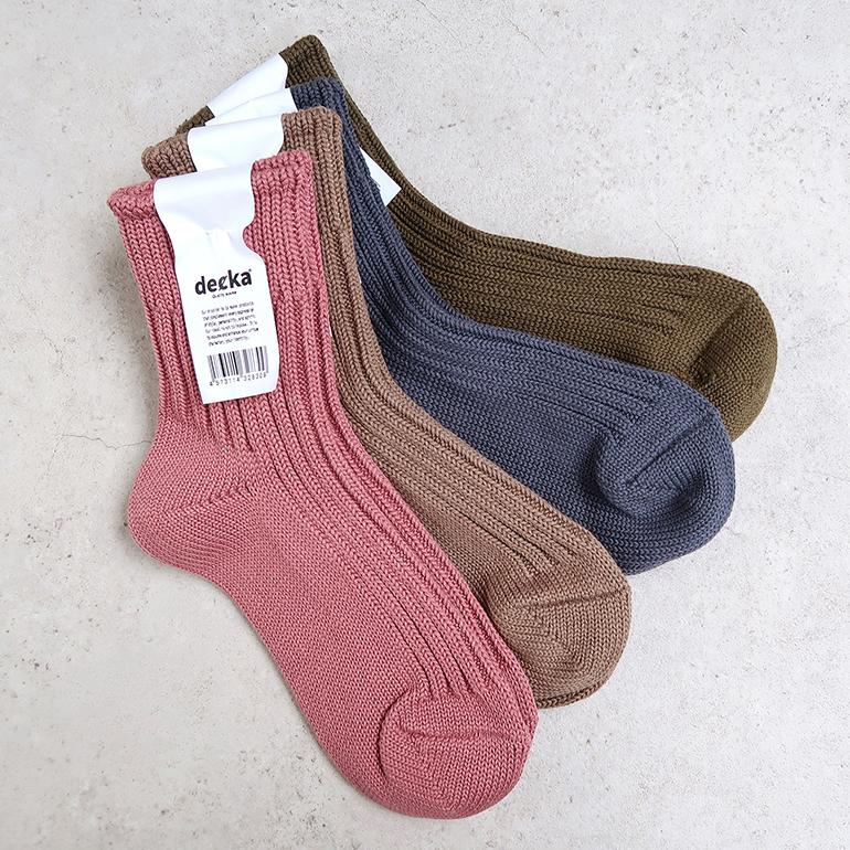 靴下 リブソックス ショート Low Gauge Rib Socks/Short Length デカクォリティソックス decka quality socks(2nd Collection) 全4色 | decka Quality socks