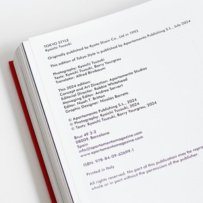 TOKYO STYLE 都築響一 サイン本 Kyoichi Tsuzuki サイン本】『TOKYO STYLE』Kyoichi Tsuzuki 出版社：APARTAMENTO