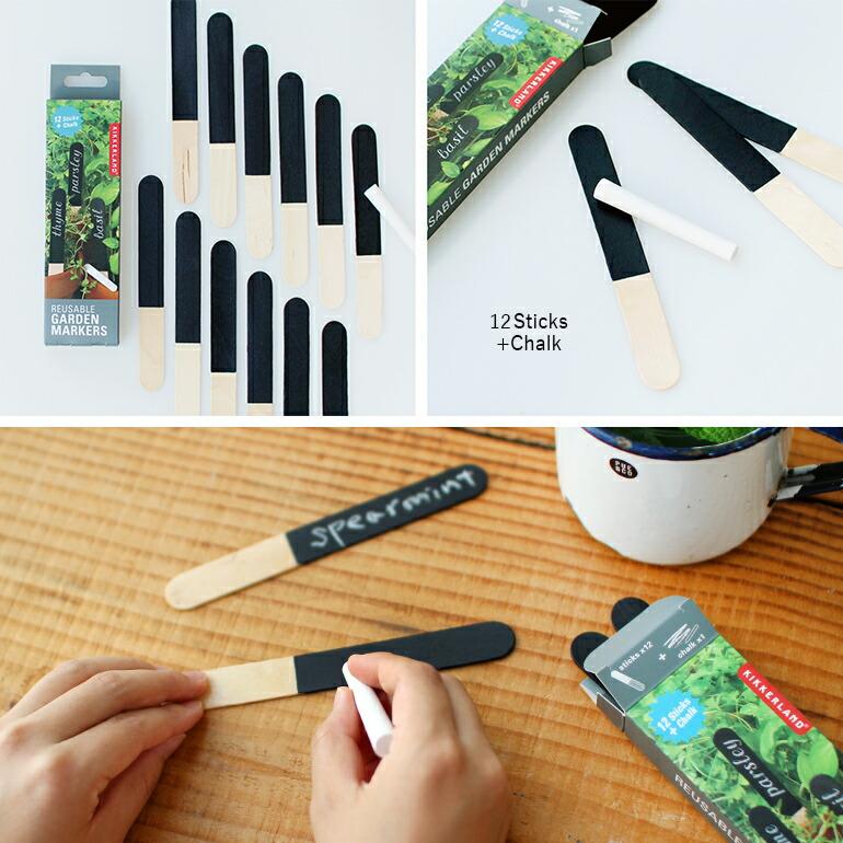 園芸用ラベル 木製 チョーク ガーデンラベル 園芸 植物 ガーデニング キッカーランド KIKKERLAND Reusable Garden Markers |  | 01