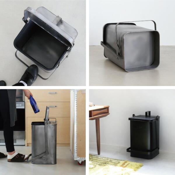 ゴミ箱 ペダル式 蓋付 丸型 内バケツ着脱 スチール おしゃれ シンプル プエブコ PUEBCO ステップトラッシュカン Step Trashcan | PUEBCO | 02