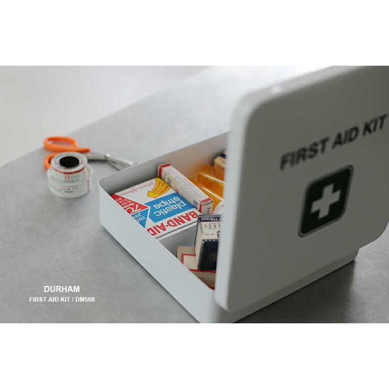 DURHAM ダーム FIRST AID KIT(DM508ホワイト) 正方形 ファーストエイドキット 救急箱 薬箱 収納ボックス メタルボックス スチール製 頑丈 アメリカ製 整理 収… | ブランド登録なし | 01