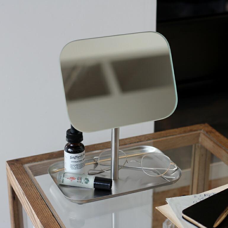 鏡 ミラー 卓上 角度調整 スタンドミラー メイク おしゃれ 四角 ダルトン DULTON RECTANGLE MIRROR WITH TRAY W18 | DULTON | 01