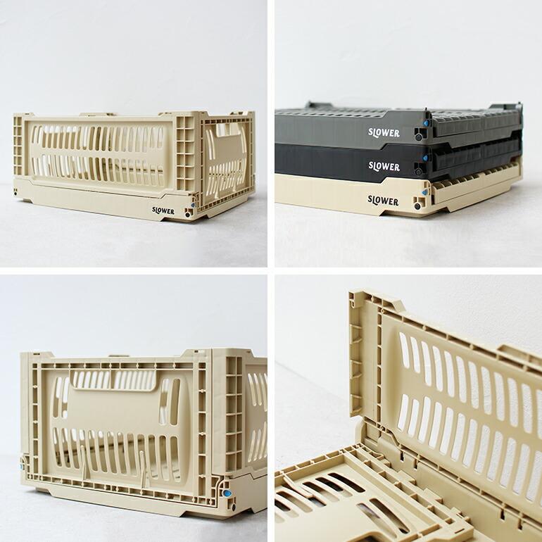 コンテナ フォールディングコンテナー 折りたたみ 収納ボックス 整理 スタッキング 17L ミリタリー SLOWER スロウワー FOLDING CONTAINER Bask L | SLOWER | 01