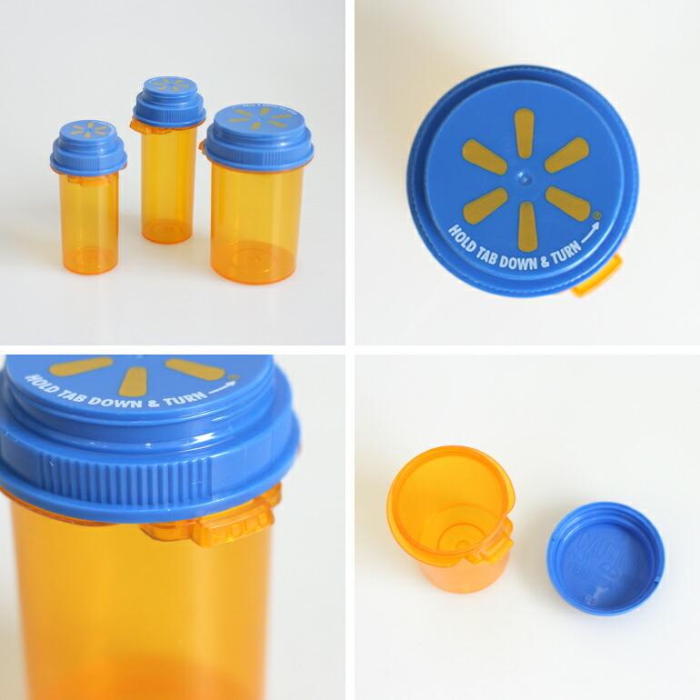 PILL CASE ピルケース アメリカ オレンジ 青色キャップ 筒型 薬 サプリ 小物収納 携帯 | ブランド登録なし | 01