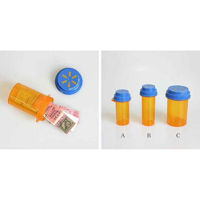 PILL CASE ピルケース アメリカ オレンジ 青色キャップ 筒型 薬 サプリ 小物収納 携帯 | ブランド登録なし | 02