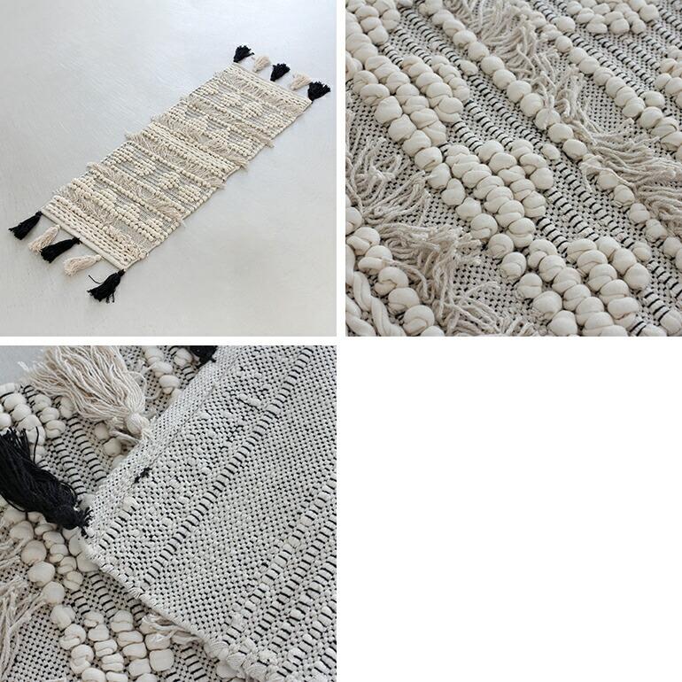 キッチンマット 140 おしゃれ フリンジ マット 綿 アマブロ amabro FLINGE RUG Kitchen | amabro | 01