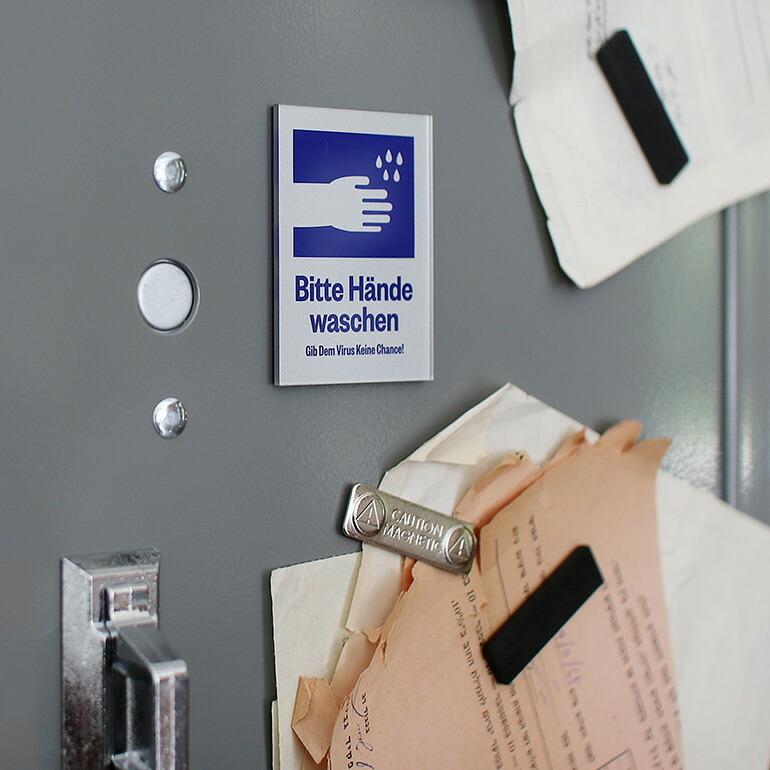 サインプレート トイレ 洗面所 マグネット付 ドイツ語 「手を洗おう」 手洗い Tewoaraou キャンディデザイン&ワークス CANDY DESIGN&WORKS | CANDY DESIGN&WORKS | 01