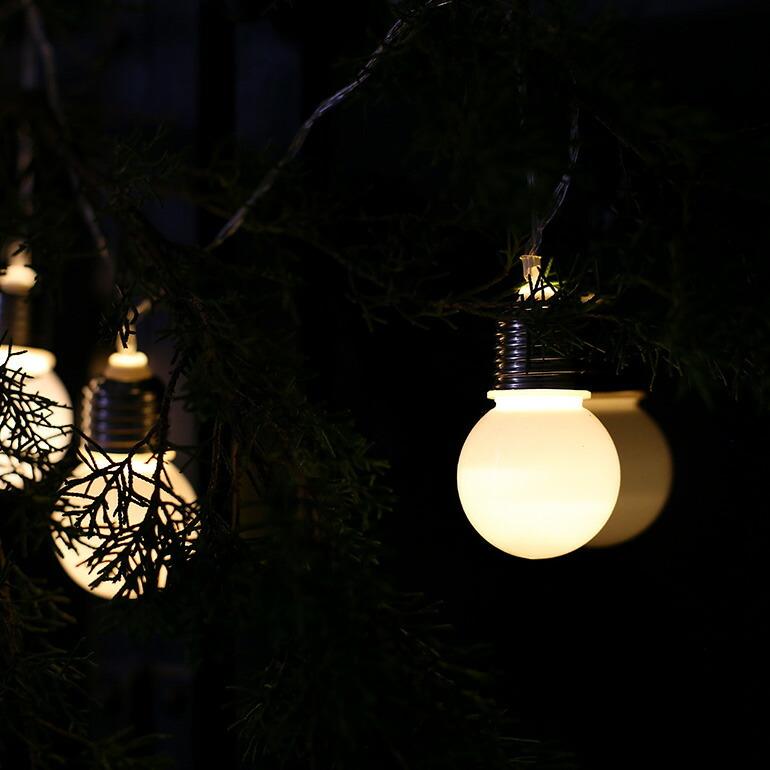 イルミネーション ライト 屋外 室内 ストリングライト led 電池式 スワン SWAN LED ストリングライト 10バルブ WH/WH | スワン電器 | 03
